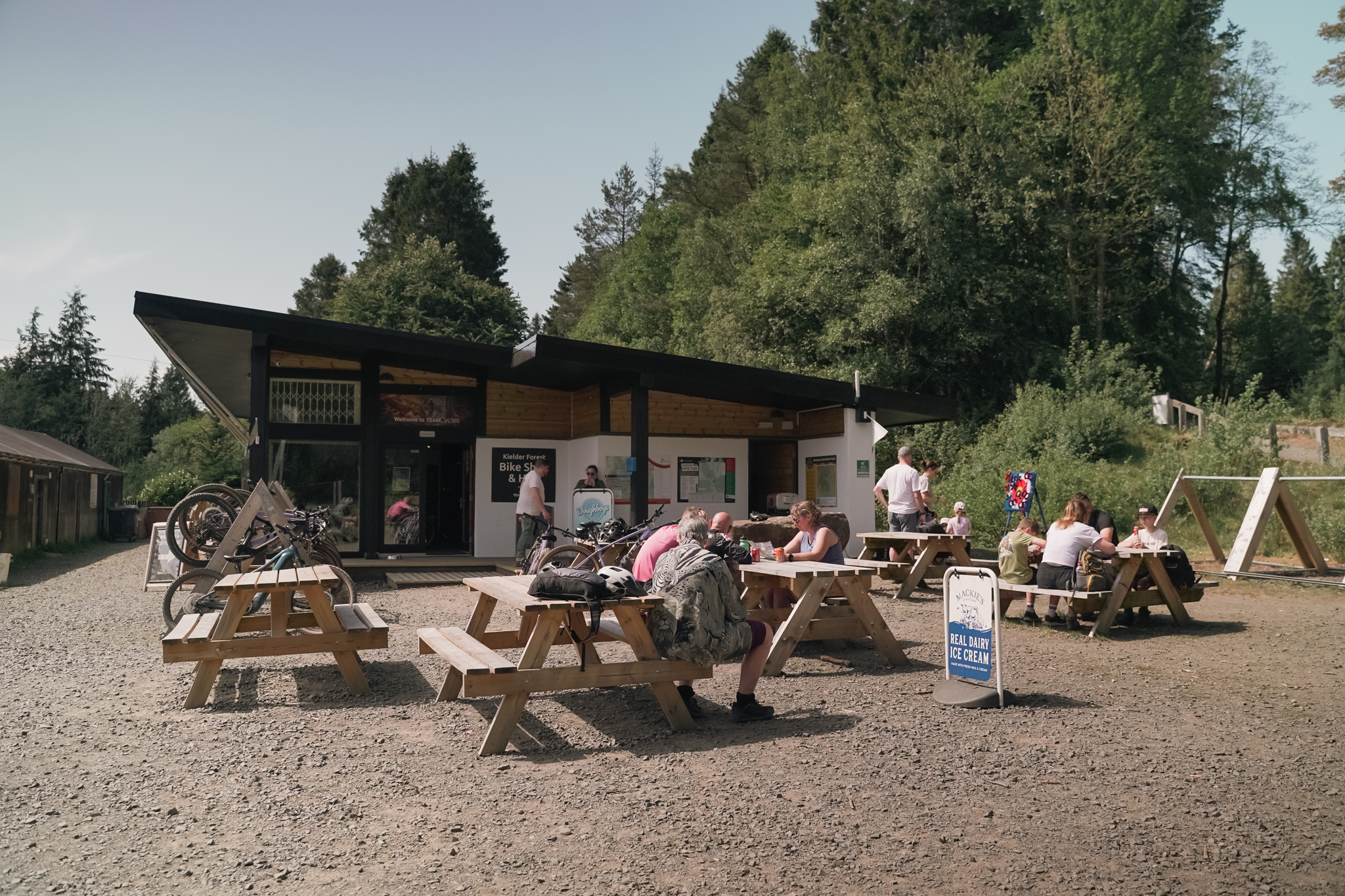 Visitors enjoying Kielder Cycle Centre
