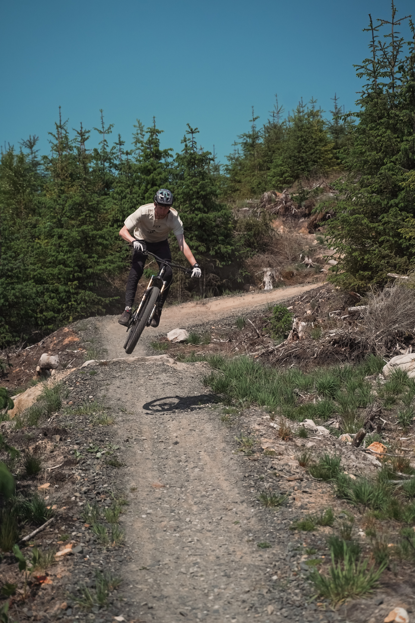 Technical trail riding in Kielder Forest