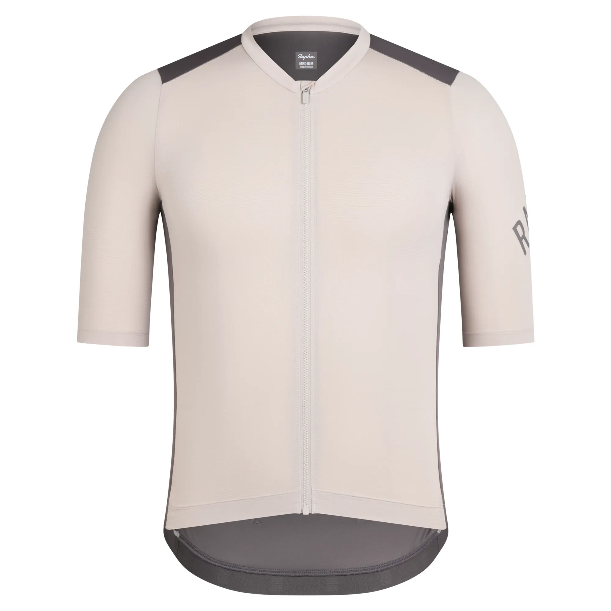 Rapha Men s Pro Team Short Sleeve Cycling Jersey in Silver Gray and Rum Raisin