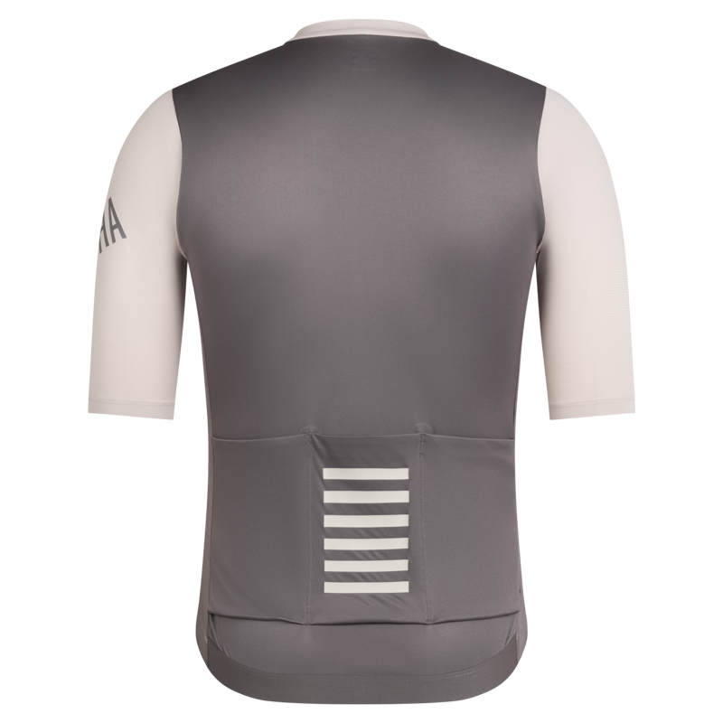Rapha Men's Pro Team Short Sleeve Cycling Jersey in Silver Gray and Rum Raisin-1