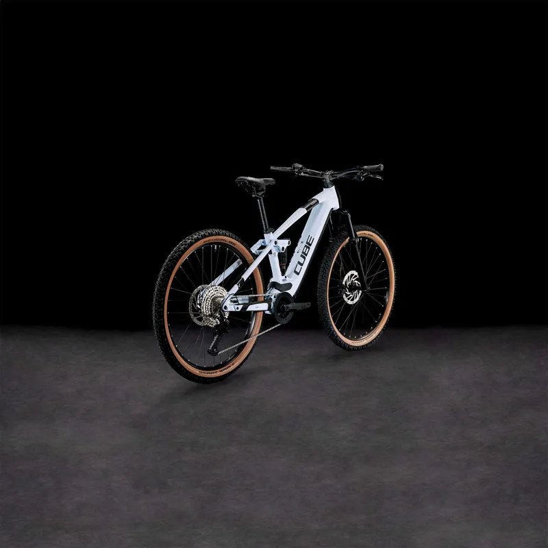 Cube Stereo Hybrid 120 Pro 750 Electric Full Suspension Mountain Bike in Flashwhite and Black-6
