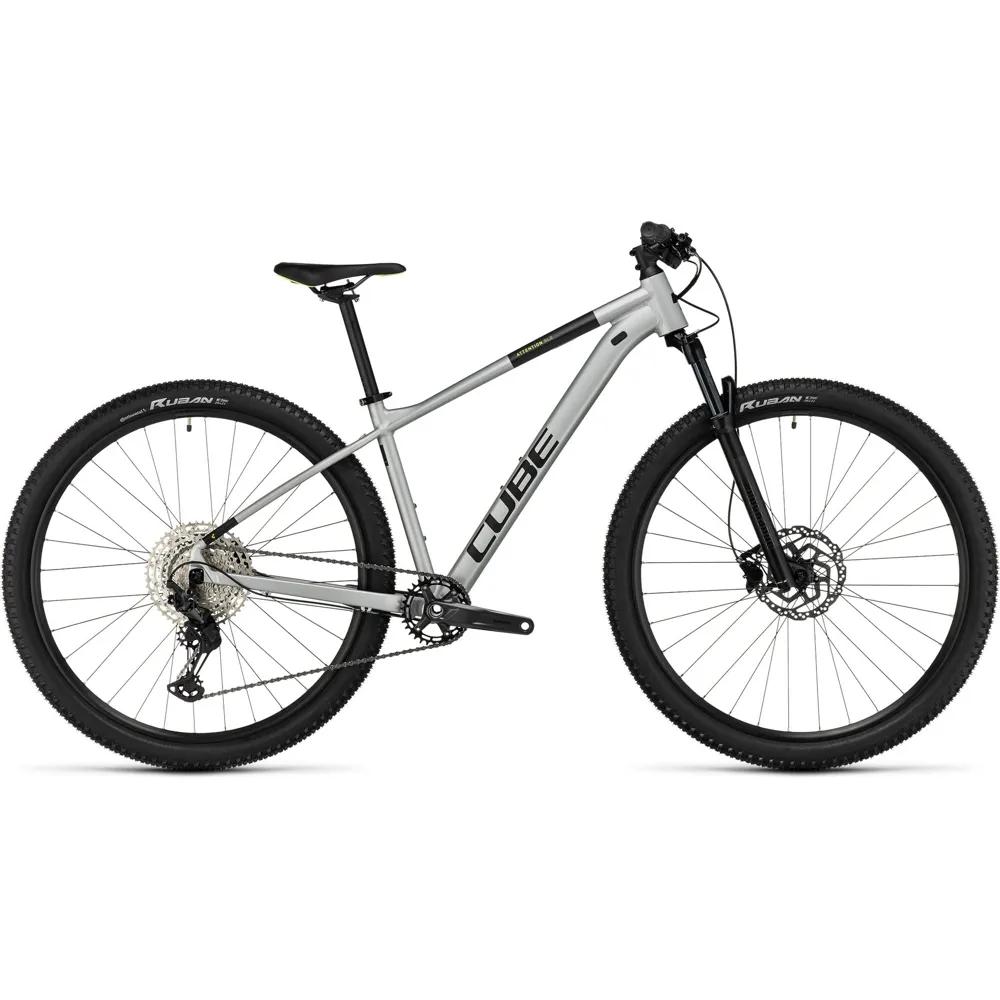 Team Cycles Cube Attention SLX Mountain Bike in Silvergrey and Lime | Interest FREE Finance & Online Refund Policy.