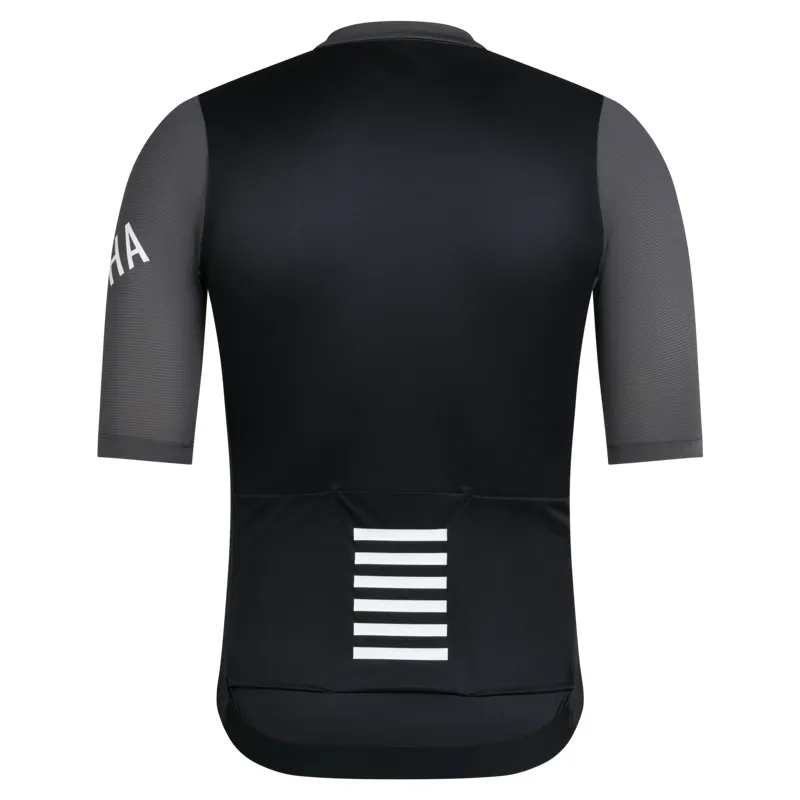Rapha Men's Pro Team Short Sleeve Cycling Jersey in Dark Grey and Black-1