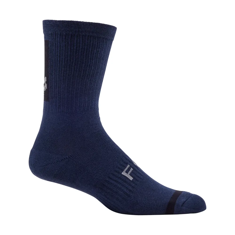 Team Cycles Fox Head Clothing Fox 8 Defend Sock in Midnight Blue | Interest FREE Finance & Online Refund Policy.