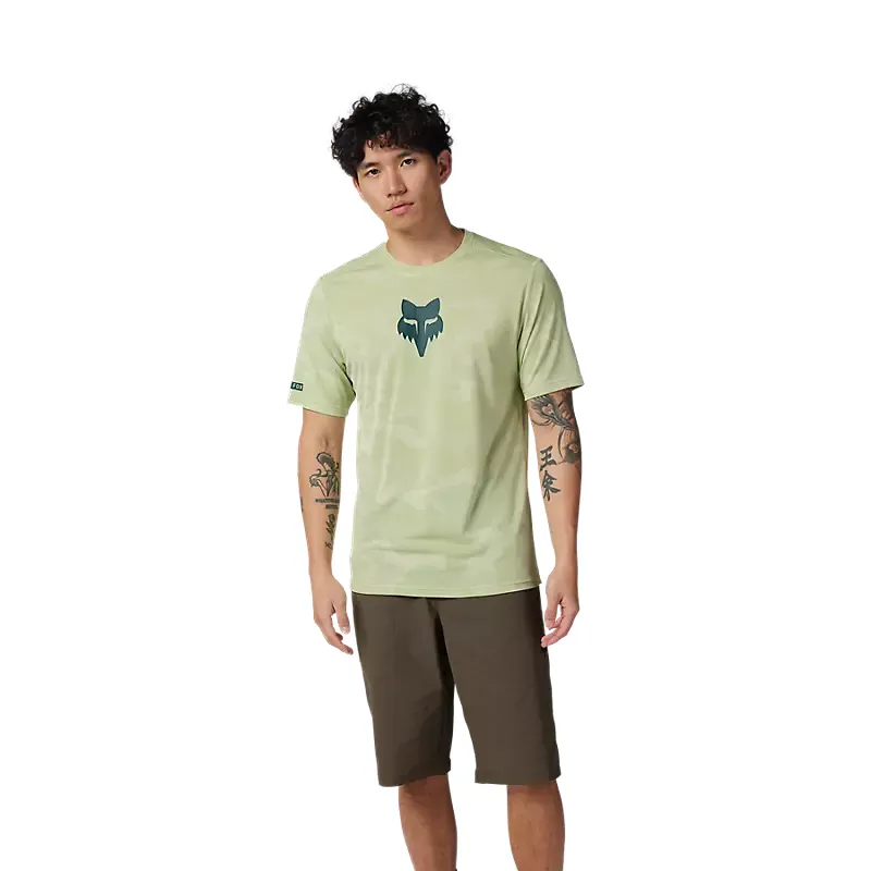 Fox Ranger TruDri Short Sleeve Mountain Bike Jersey in Cactus-2