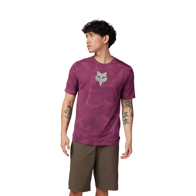 Fox Ranger TruDri Short Sleeve Mountain Bike Jersey in Sangria-2
