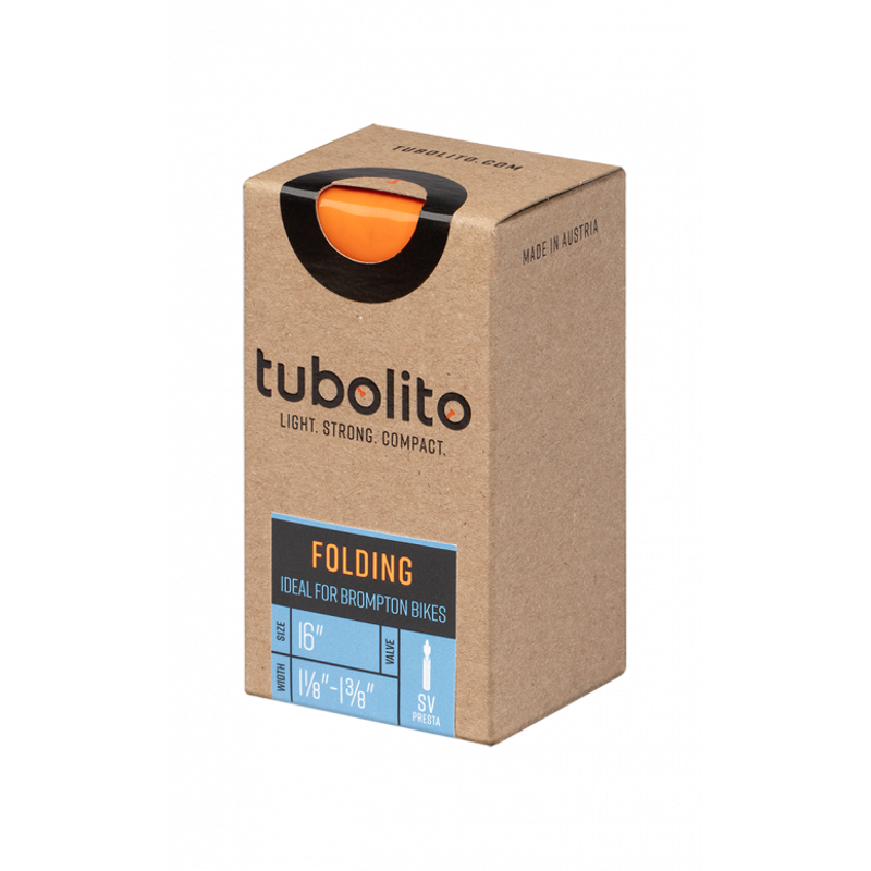 Tubolito Tubo Folding Bike Lightweight Inner Tube in Neon Orange - 16 x 11/8-13/8-4