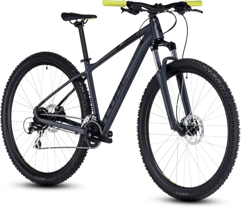 Cube Aim Pro Mountain Bike in Grey and Flashyellow-1