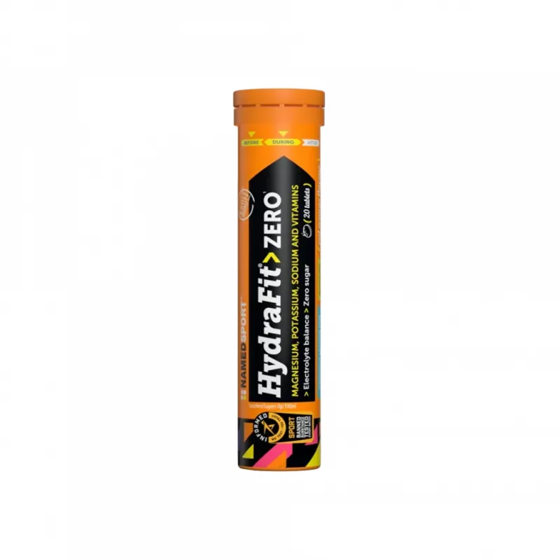 Named Sported HydraFit Electrolyte Sports Tablets in Red Orange Flavour