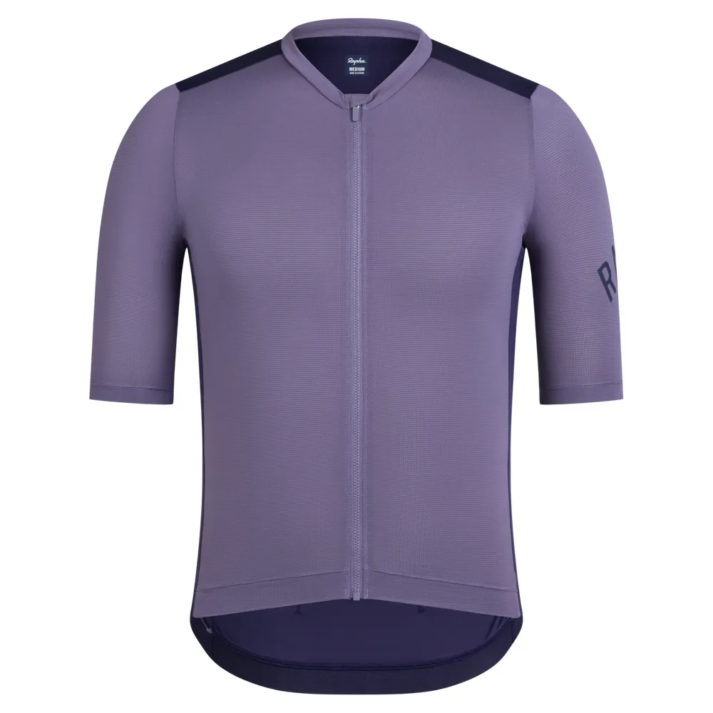 Team Cycles Rapha Men's Pro Team Short Sleeve Cycling Jersey in Dusted Lilac and Navy Purple | Interest FREE Finance & Online Refund Policy.