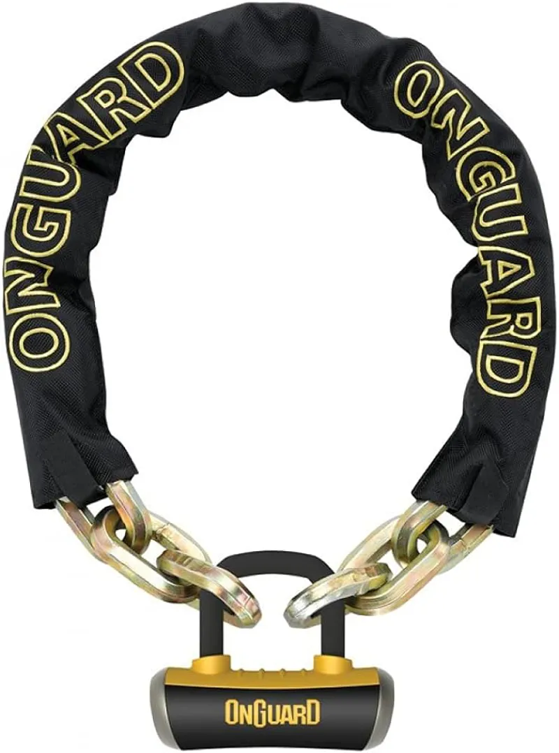 Onguard beast chain lock with padlock top