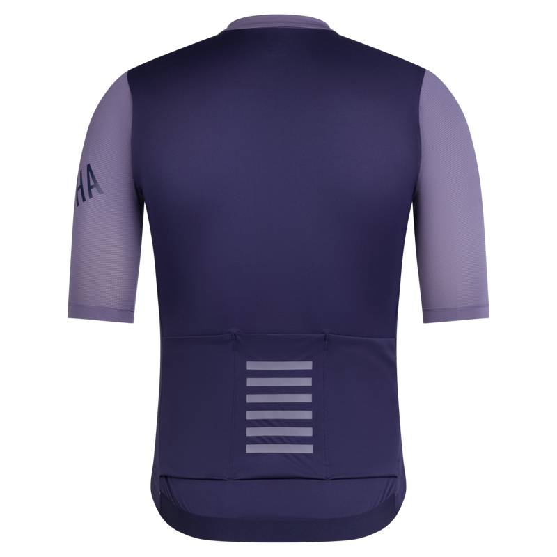 Rapha Men's Pro Team Short Sleeve Cycling Jersey in Dusted Lilac and Navy Purple-1