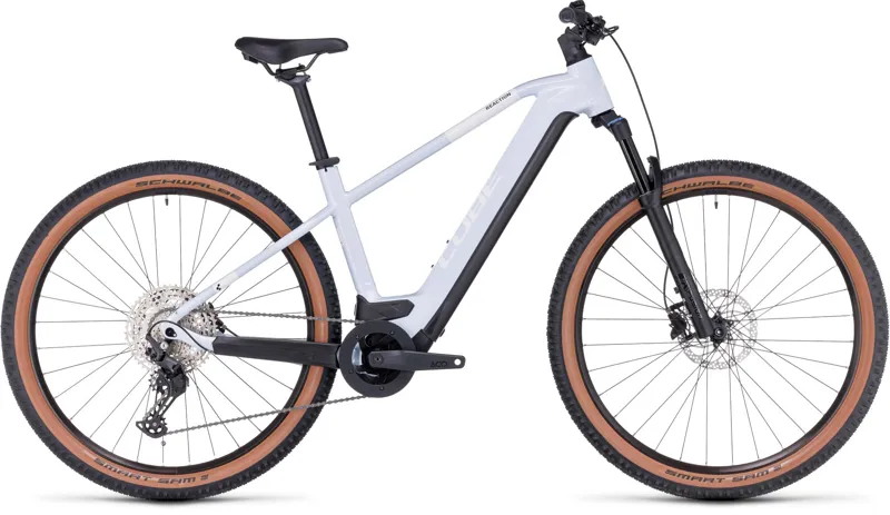 Cube Reaction Hybrid Pro 750 Electric Mountain Bike in Flashwhite and Black