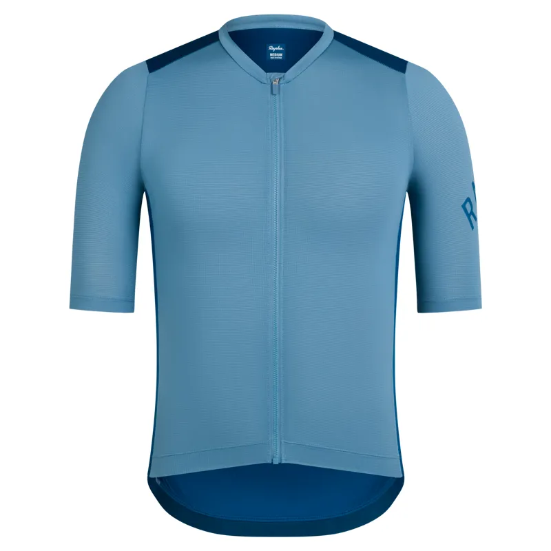 Rapha Men's Pro Team Short Sleeve Cycling Jersey in Dusted Blue and Jewelled Blue