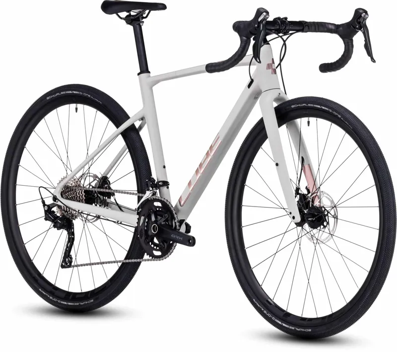 Cube Nuroad WS Women's Gravel Bike in Lightgrey and Rose-1