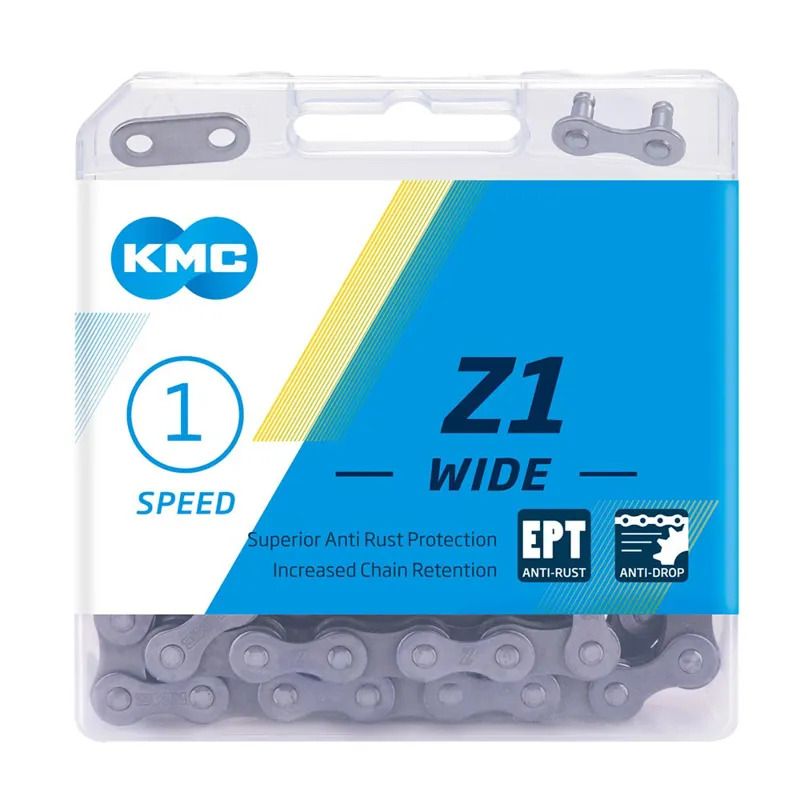 KMC Z1 Wide EPT 112 Link Single Speed Chain in Silver-1