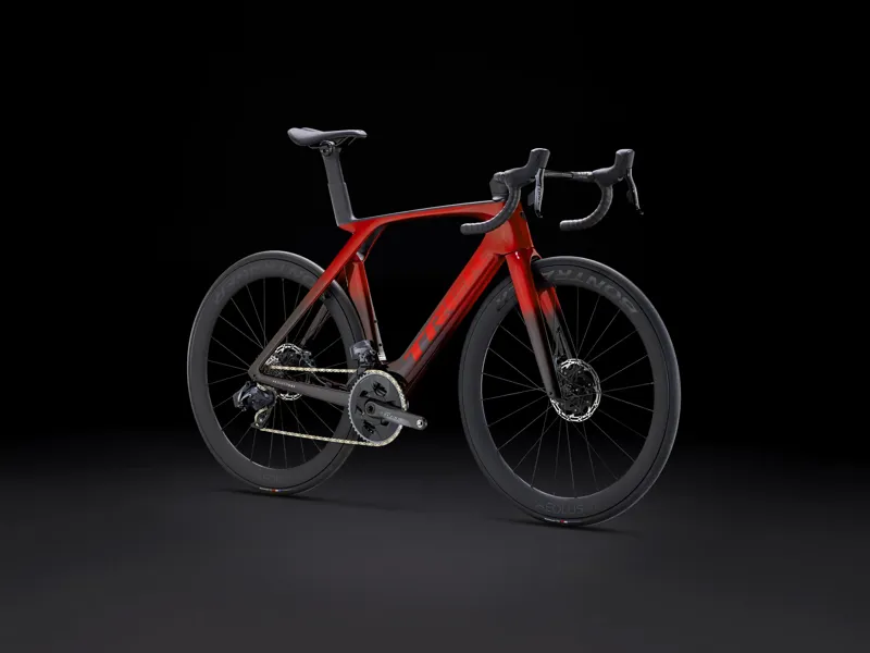 TREK Madone SLR 7 AXS Gen 7 Road Bike in Metallic Red Smoke to Red Carbon Smoke-11