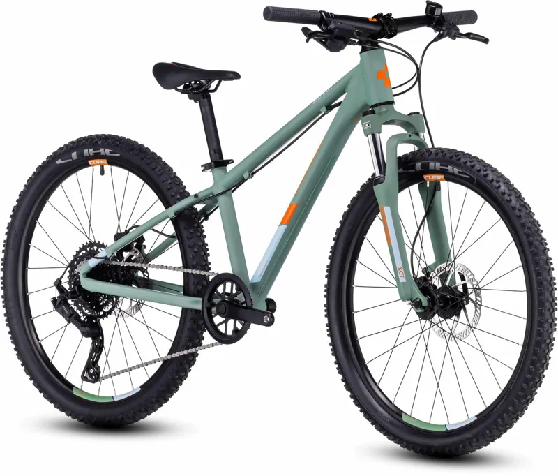 Cube Acid 240 Disc Kids Mountain Bike in Green and Orange-1