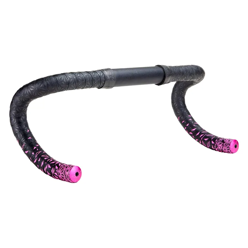Supacaz Sticky Kush Bar Tape and Plugs in Neon Pink-1