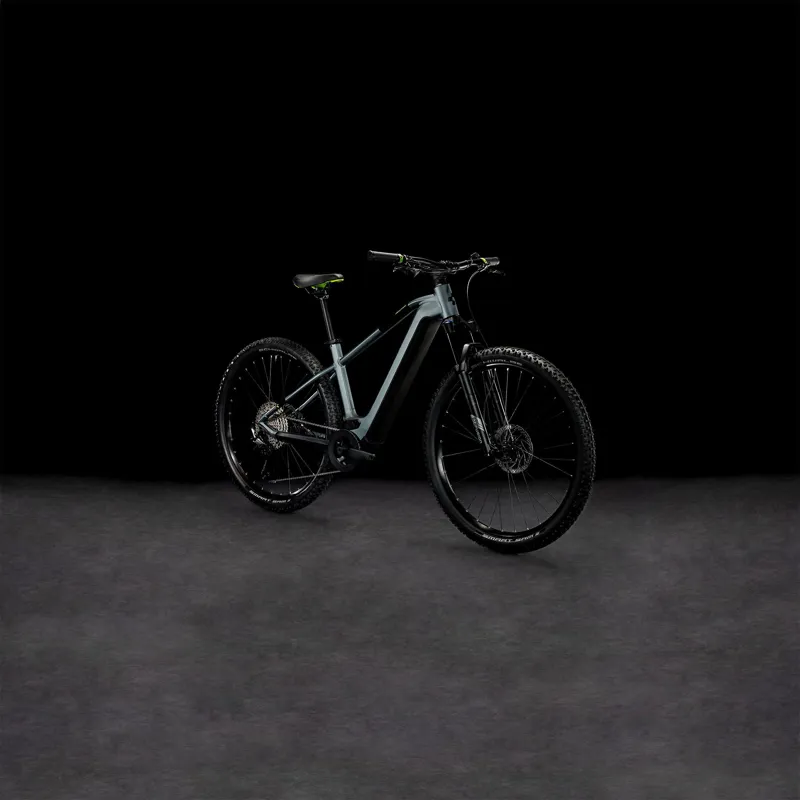 Cube Reaction Hybrid Pro 625 Electric Mountain Bike in Flashgrey and Green-6