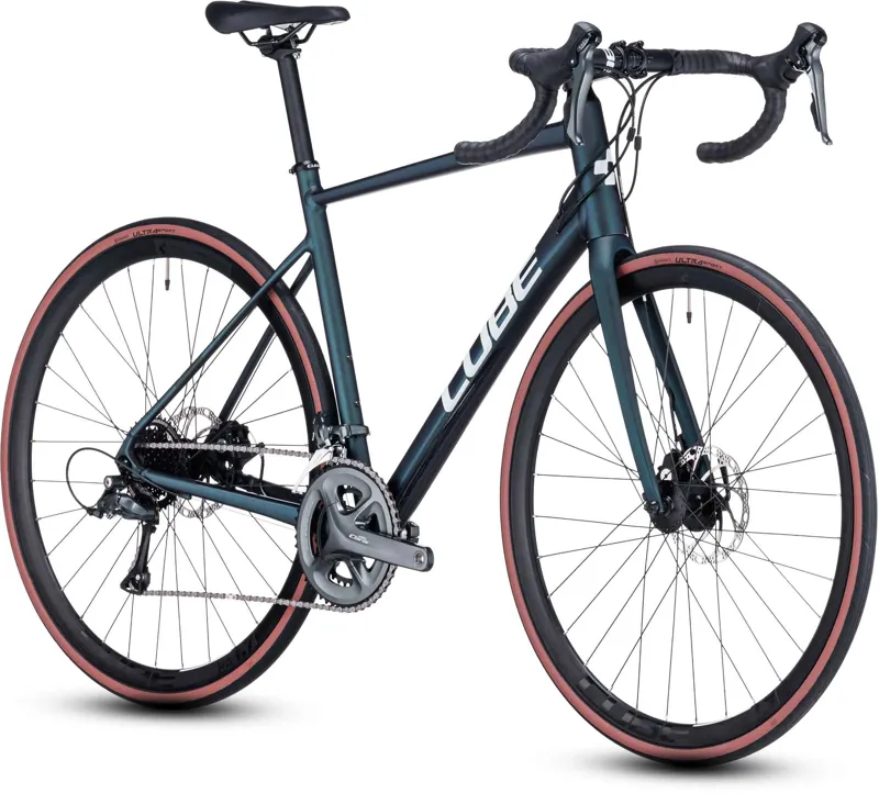 Cube Attain Road Bike in Deepblue and White-1