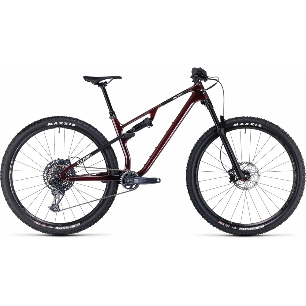 Team Cycles Cube AMS ONE11 C:68X Pro 29 Full Suspension Mountain Bike in Liquidred and Carbon | Interest FREE Finance & Online Refund Policy.