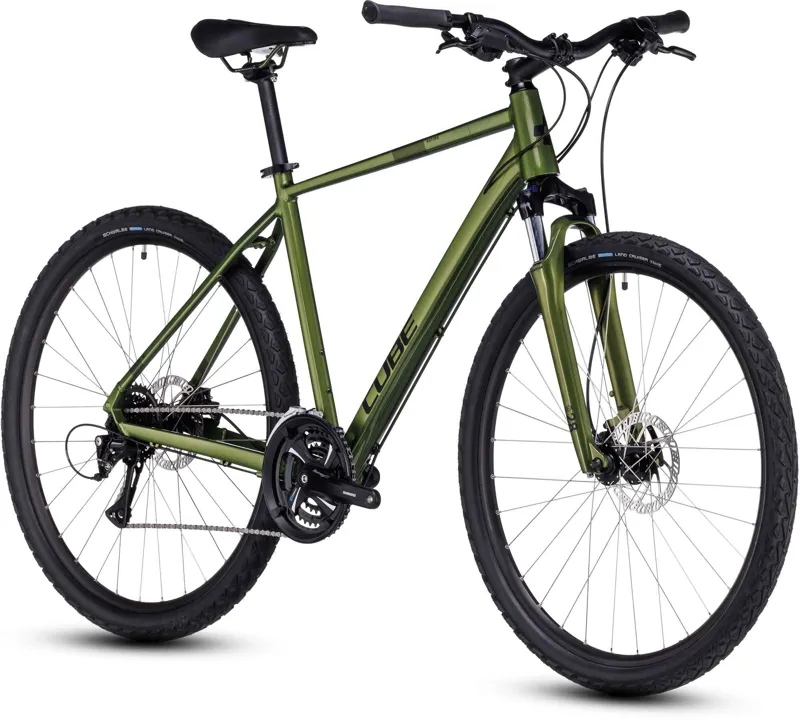 Cube Nature Hybrid Bike in Shinymoss and Black-1