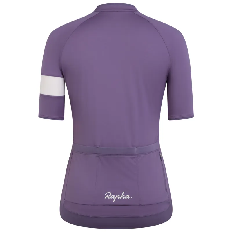 Rapha Women's Core Short Sleeve Cycling Jersey in Dusted Lilac and White-1
