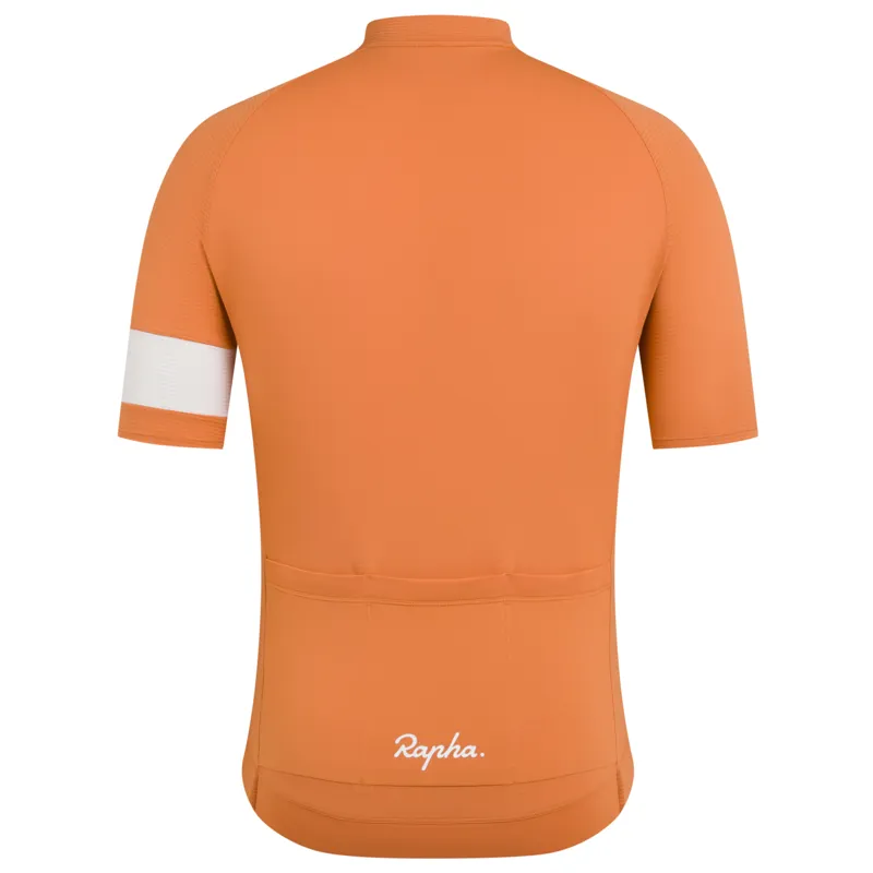 Rapha Men's Core Lightweight Short Sleeve Cycling Jersey in Dusted Orange and White-1