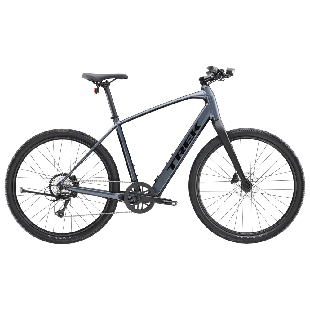 Team Cycles Trek TREK Dual Sport+ 2 LT 250Wh Electric Hybrid Bike in Galactic Grey | Interest FREE Finance & Online Refund Policy.