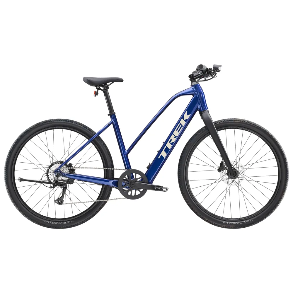 Team Cycles Trek TREK Dual Sport+ 2 Stagger LT 250Wh Electric Hybrid Bike in Hex Blue | Interest FREE Finance & Online Refund Policy.