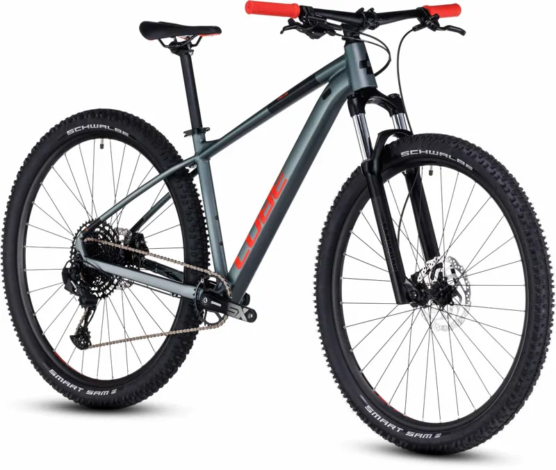 Cube Analog Hardtail Mountain Bike in Flashgrey and Red-1