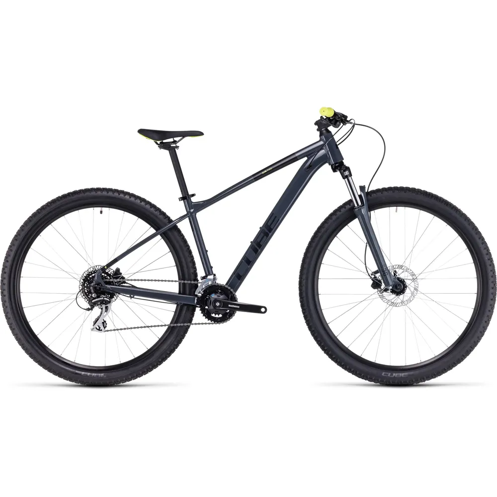 Team Cycles Cube Aim Pro Mountain Bike in Grey and Flashyellow | Interest FREE Finance & Online Refund Policy.