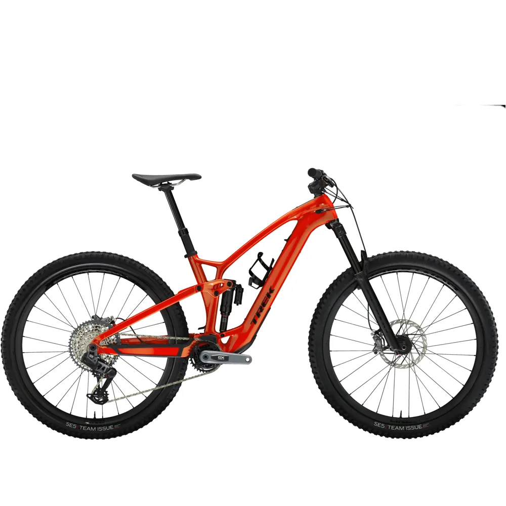 Team Cycles Trek TREK Fuel EXe 9.8 GX AXS T-Type 360Wh Full Suspension Electric Mountain Bike in Lava | Interest FREE Finance & Online Refund Policy.