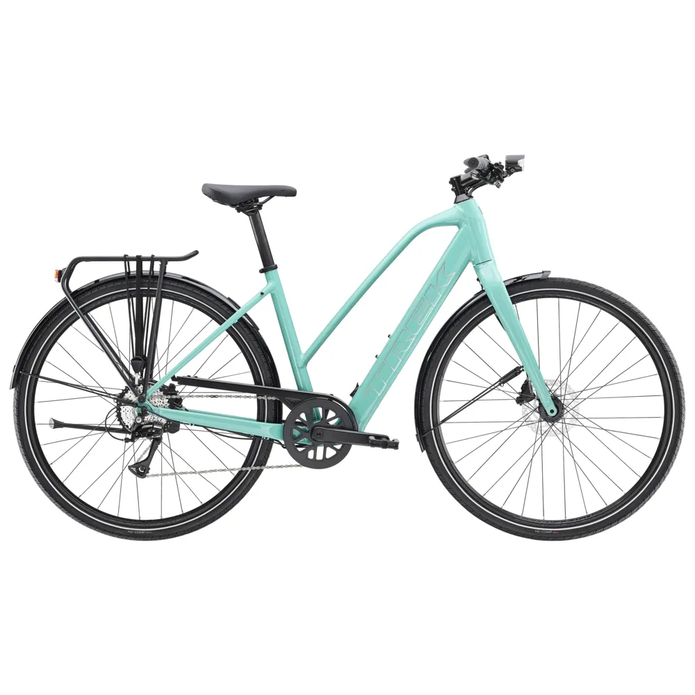 Team Cycles Trek TREK FX+ 2 Stagger LT 250Wh Electric Hybrid Bike in Blue Sage | Interest FREE Finance & Online Refund Policy.