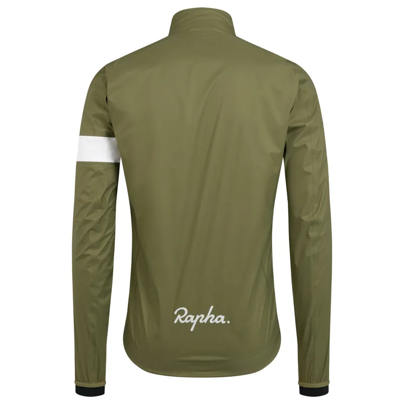 Rapha Men's Core Rain Jacket II in Dark Khaki and White-1