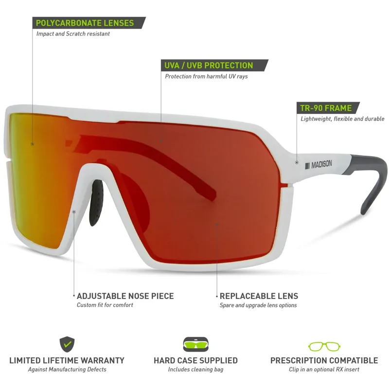 Madison Crypto Sunglasses in Gloss White-5