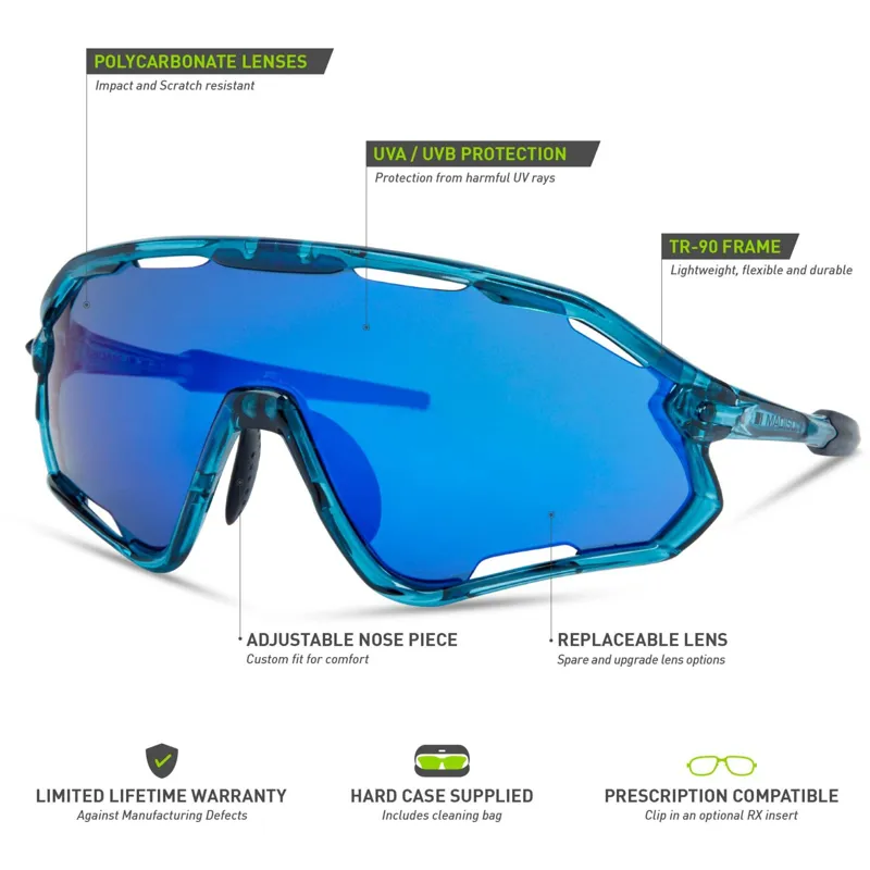 Madison Code BreakerII Sunglasses in Crystal Gloss Blue-6