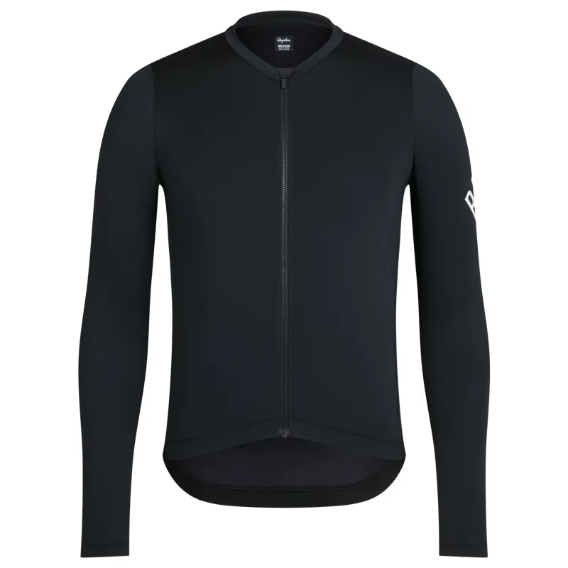 Rapha Men's Pro Team Lightweight Long Sleeve Cycling Jersey in Grey Black and White