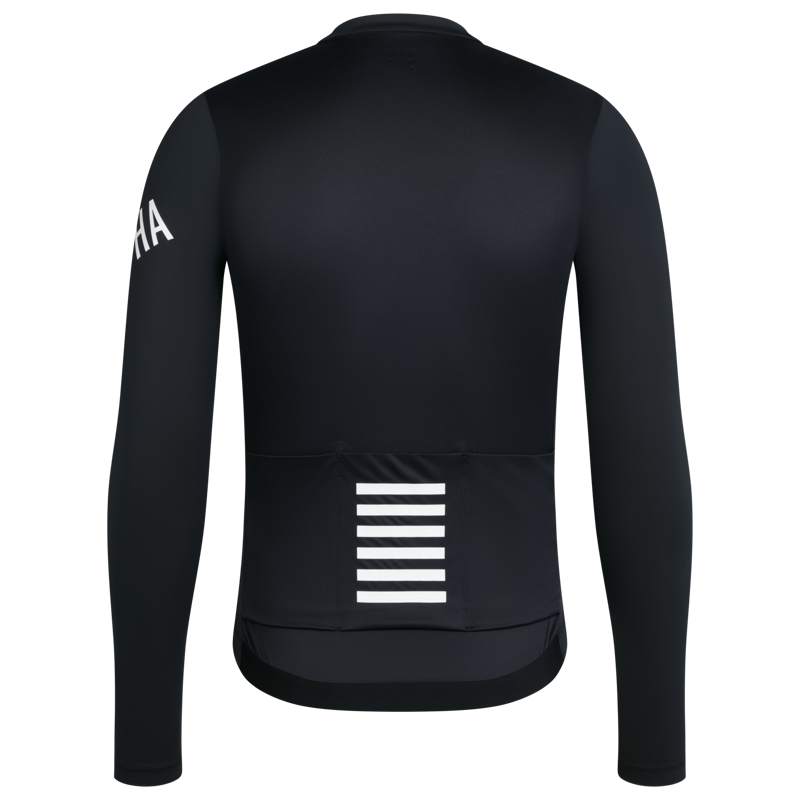Rapha Men's Pro Team Lightweight Long Sleeve Cycling Jersey in Grey Black and White-1