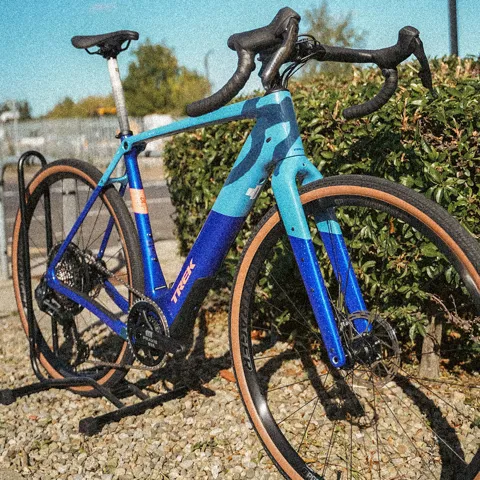 Trek electric gravel bike for hire at Kielder Forest
