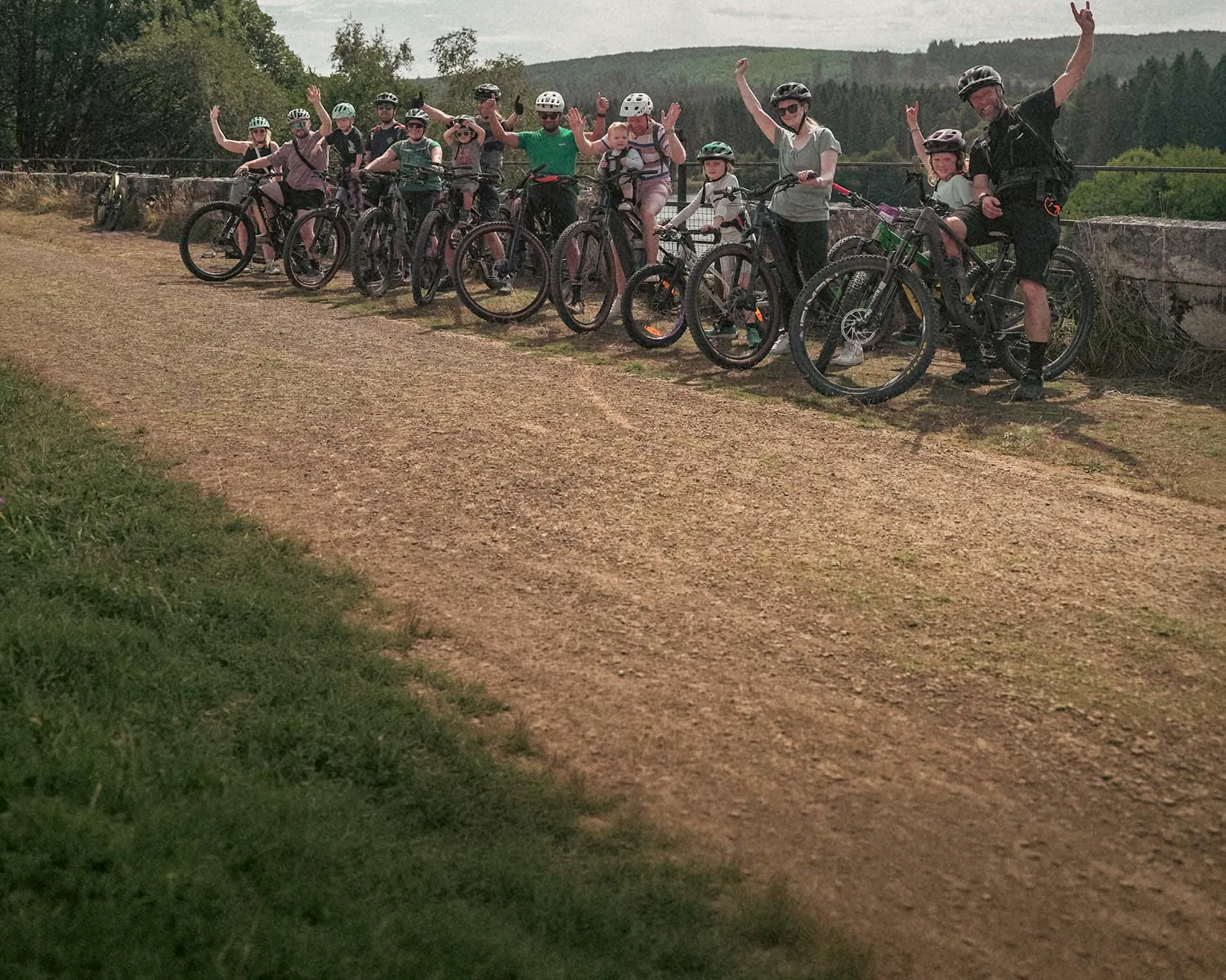 People enjoying kielder bike hire