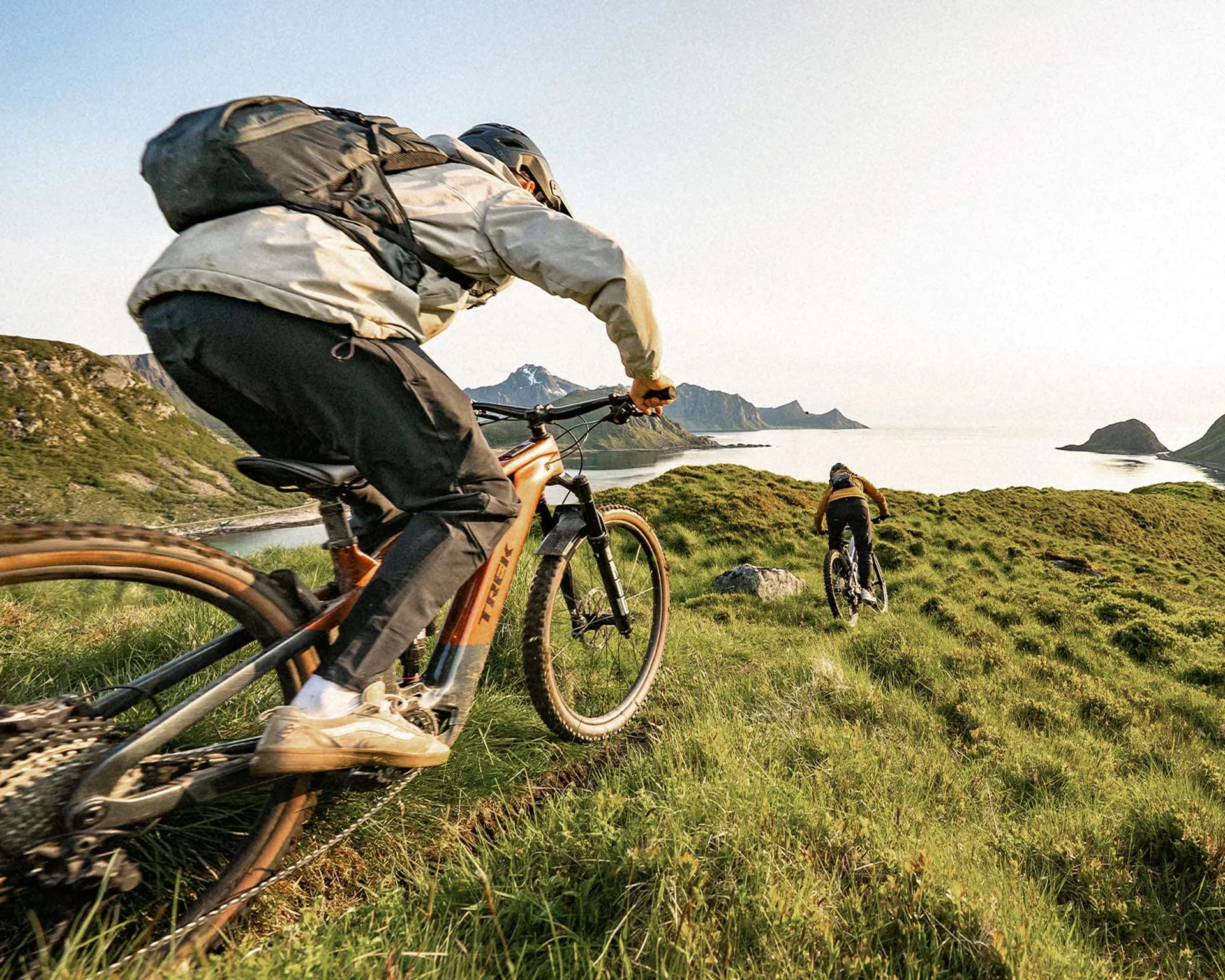 Electric mtb bikes in the forest