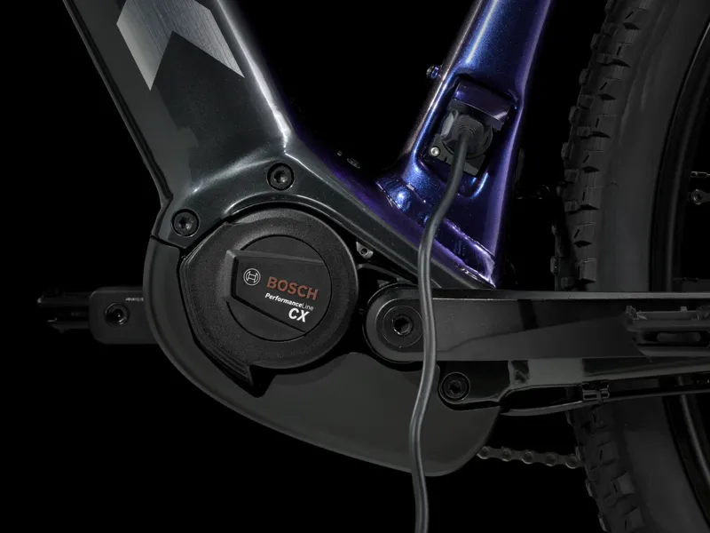 TREK Powerfly 4 625W Gen 4 Electric Mountain Bike in Grey and Purple Flip-2
