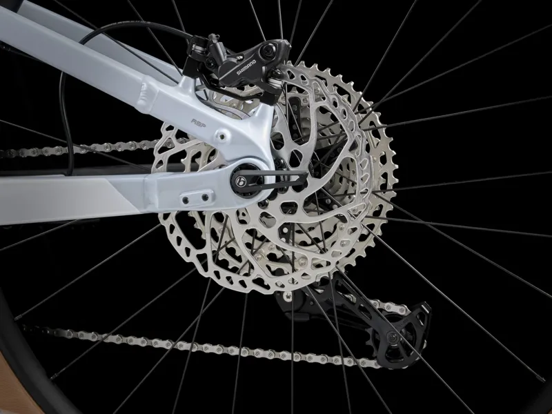 TREK Powerfly FS 7 Gen 3 625Wh Full Suspension Electric Mountain Bike in White Prismatic and Plasma Grey Pearl-7