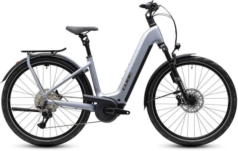 Cube Kathmandu Hybrid EXC EE 800Wh Electric Hybrid Bike in Slategrey and Chrome