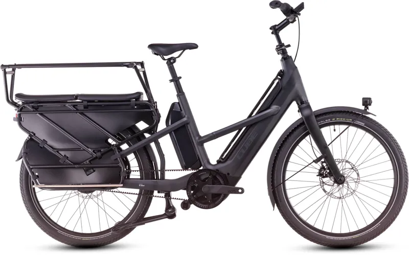 Cube Longtail Hybrid Family 725Wh Electric Cargo Bike in Grey and Reflex