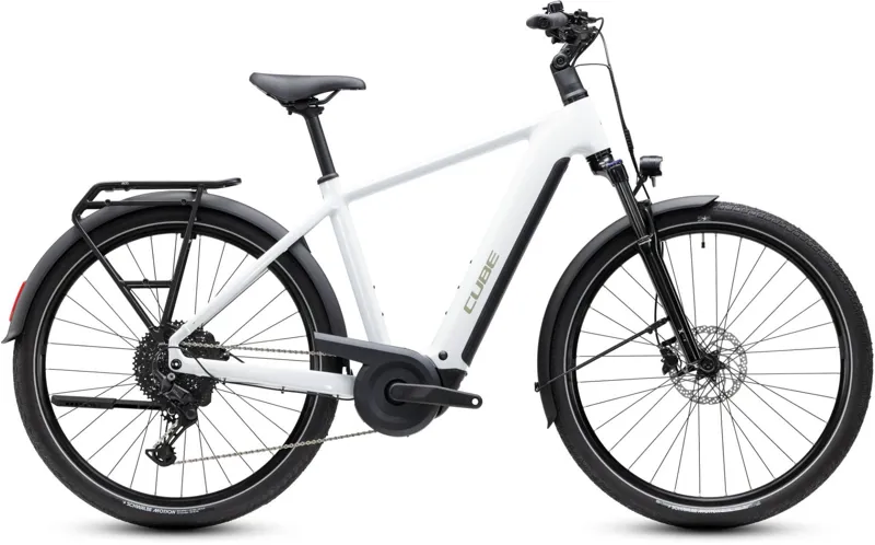 Cube Touring Hybrid ONE 600Wh Electric Hybrid Bike in Metallicwhite and Chrome