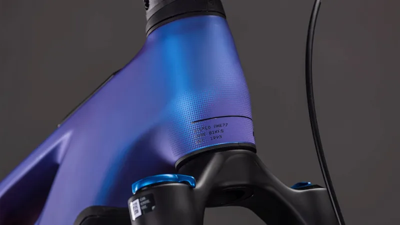 Cube Stereo Hybrid ONE77 HPC SLX 800Wh Electric Full Suspension Mountain Bike in Blueiris and Black-3