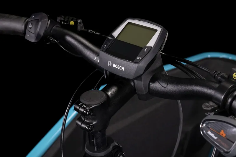 Cube Cargo Hybrid 500Wh Electric Cargo Bike in Blue and Lime-1